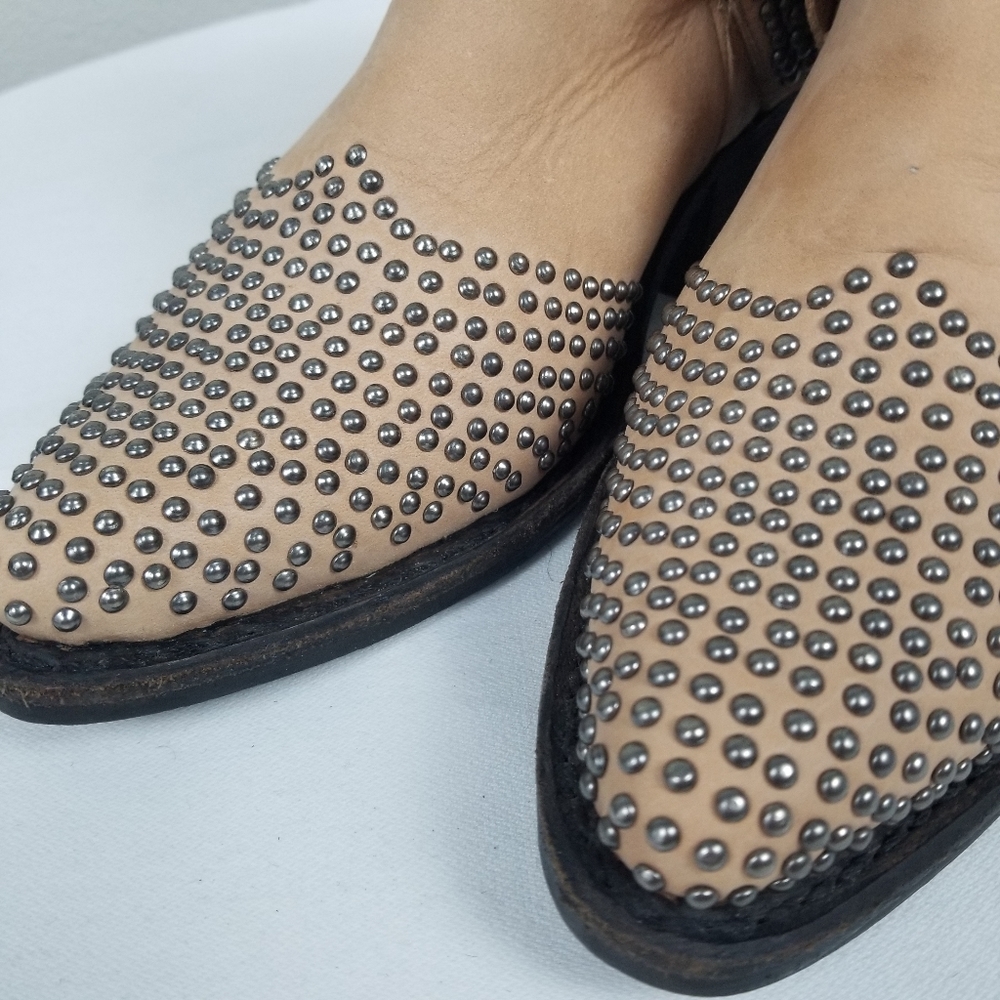 Jeffrey Campbell Free People Western Studded Dodge Tan Rockabilly Ankle Boots 9 - Picture 4 of 16